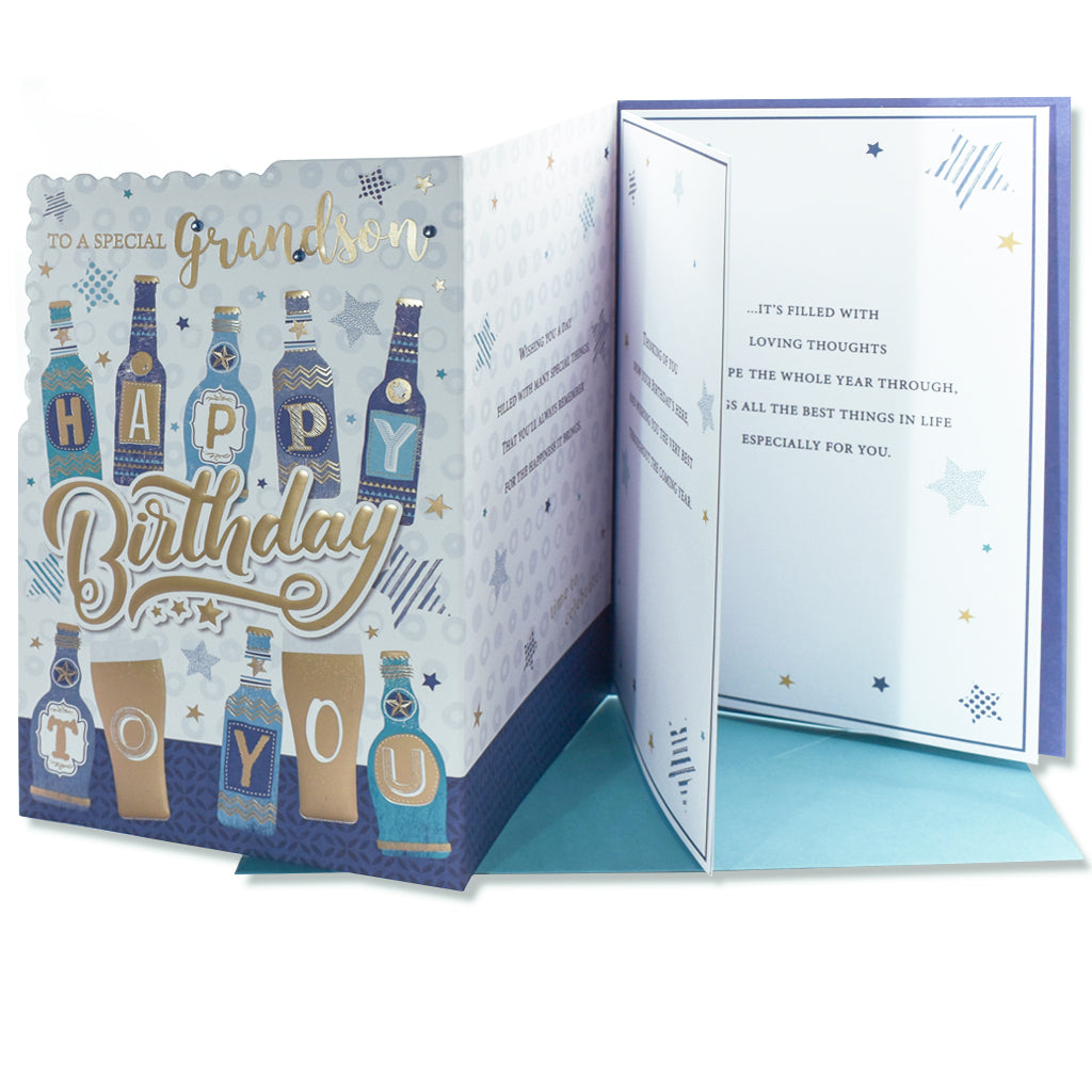 6pk Cards C75 Birthday Grandson - Tiger Feet Ireland