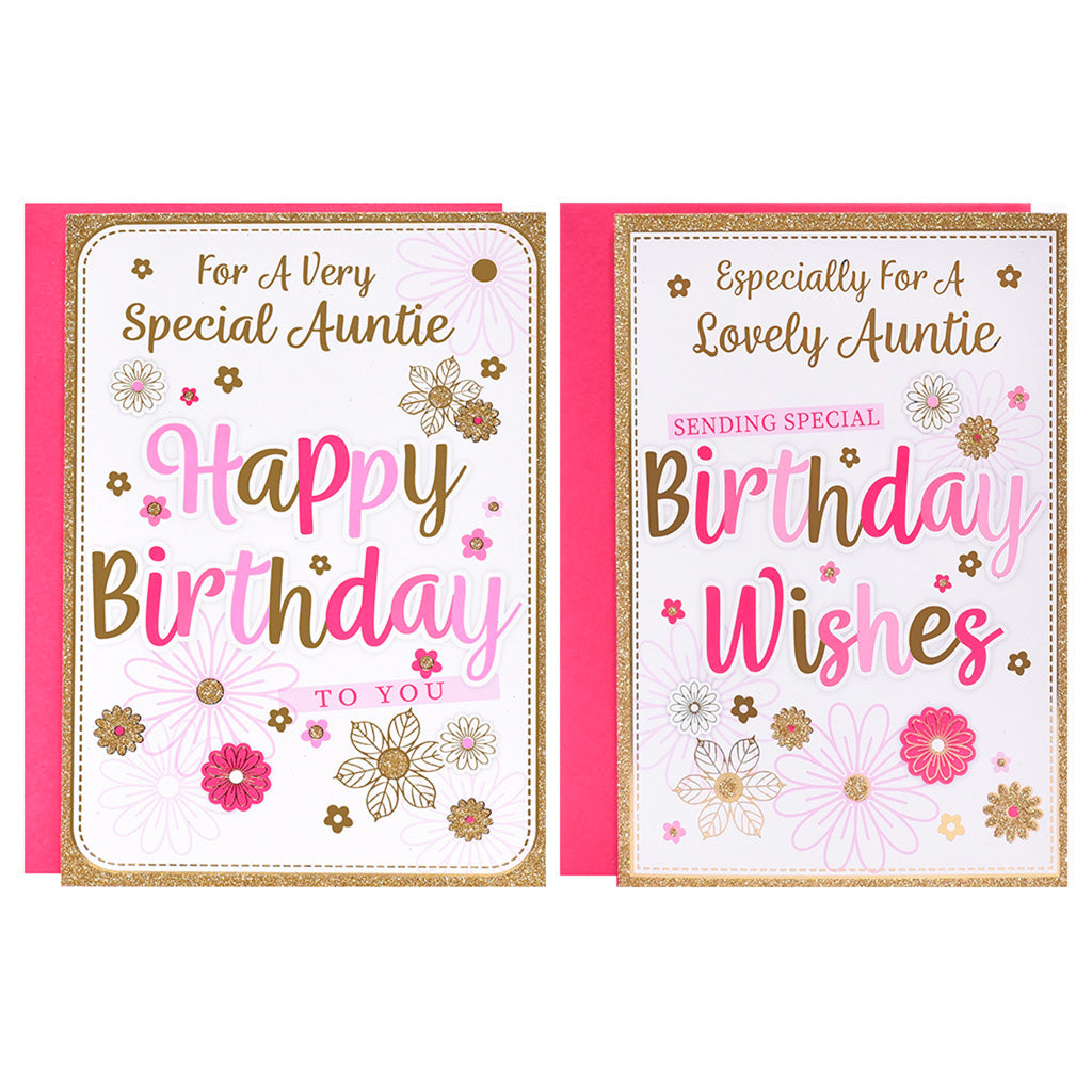 12pk Cards C50 Birthday Auntie - Tiger Feet Ireland