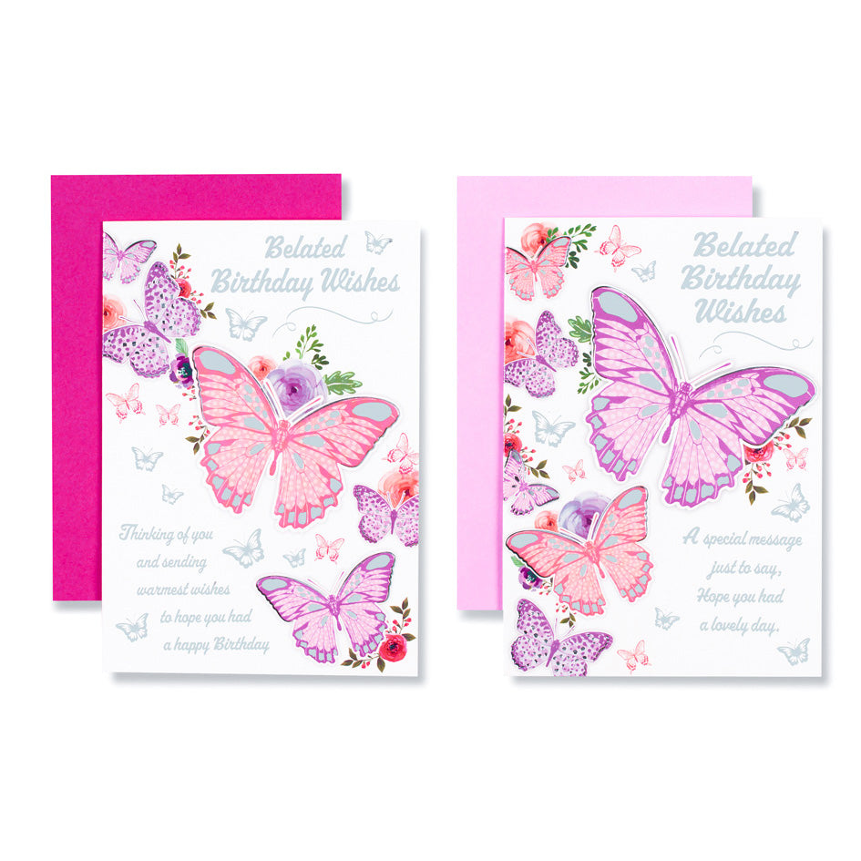 12pk Cards C50 Birthday Belated - Tiger Feet Ireland