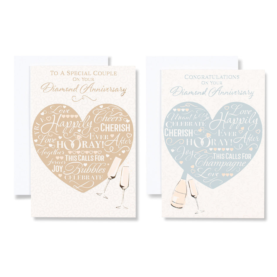 12pk Cards C50 Your Diamond Anniversary - Tiger Feet Ireland