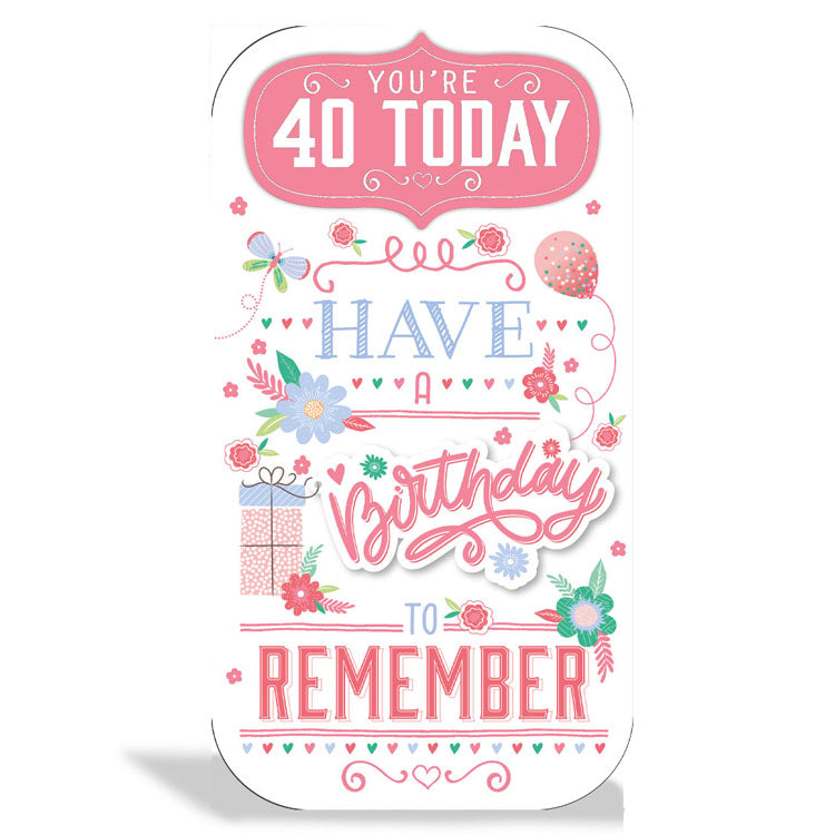 6pk Cards C55 Birthday Age 40 - Tiger Feet Ireland