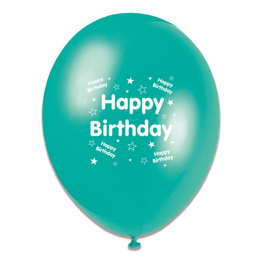 Tiger Feet Happy Birthday Mix Latex Balloons 6x8pk - Tiger Feet Ireland