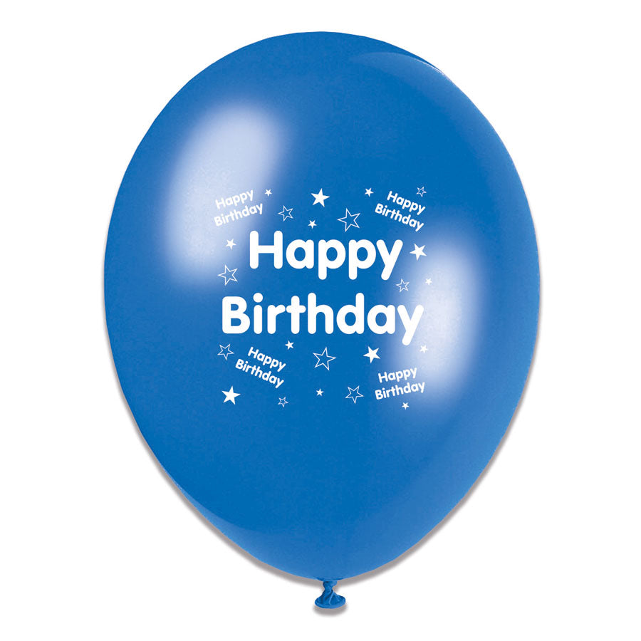 Tiger Feet Happy Birthday Mix Latex Balloons 6x8pk - Tiger Feet Ireland
