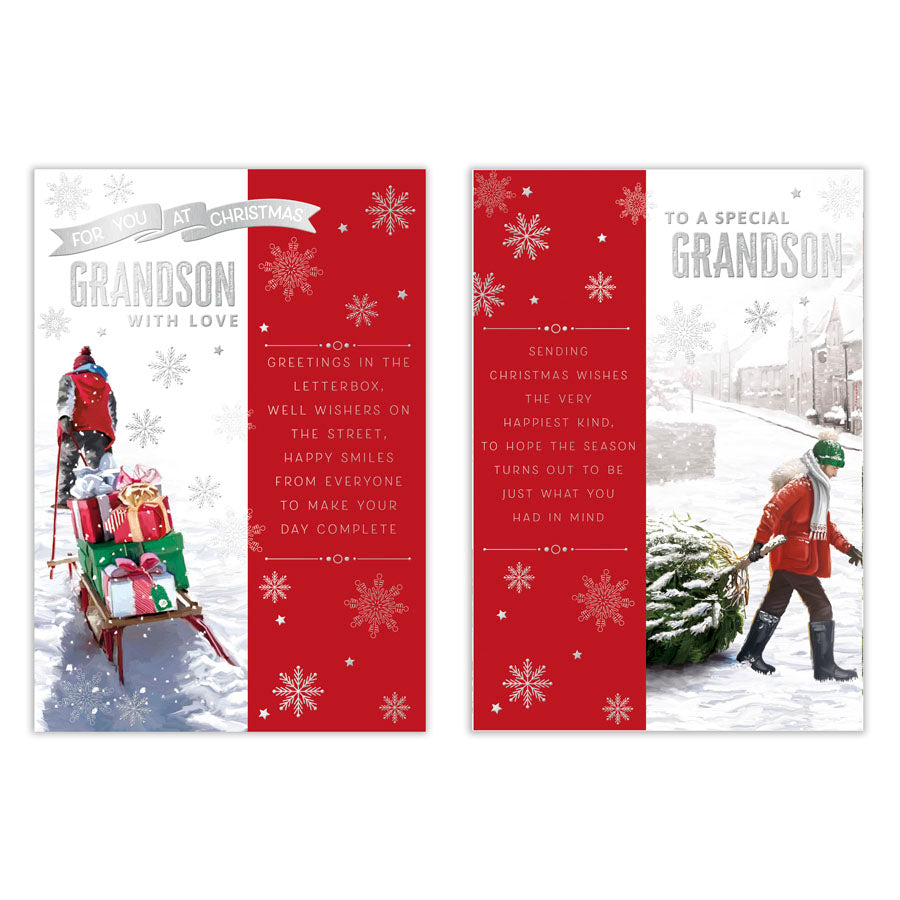 Poppyhill 12 Pack Cards C50 Christmas Grandson - Tiger Feet Ireland