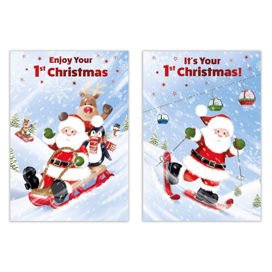 Poppyhill 12 Pack Cards C50 Baby's 1st Christmas - Tiger Feet Ireland
