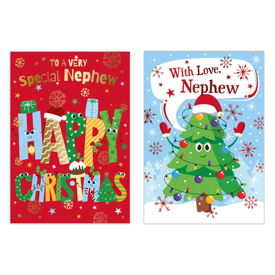 Poppyhill 12 Pack Cards C50 Christmas Nephew - Tiger Feet Ireland