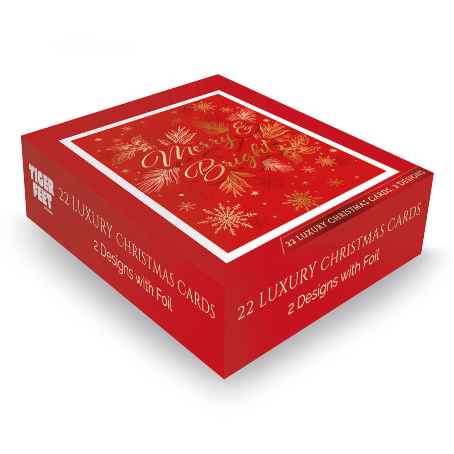 Tiger Feet Christmas Boxed Cards Medium 22pk - Tiger Feet Ireland