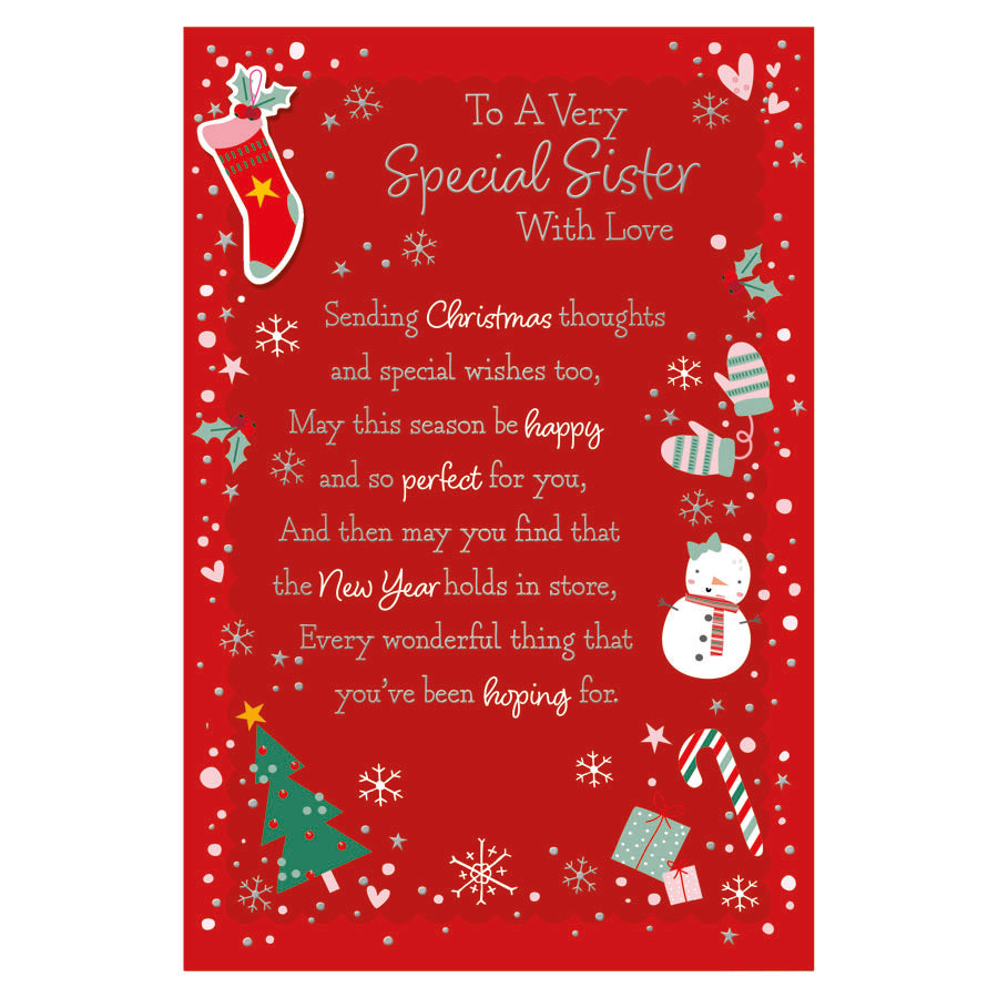 Prelude C75 Christmas Cards Sister 6pk - Tiger Feet Ireland