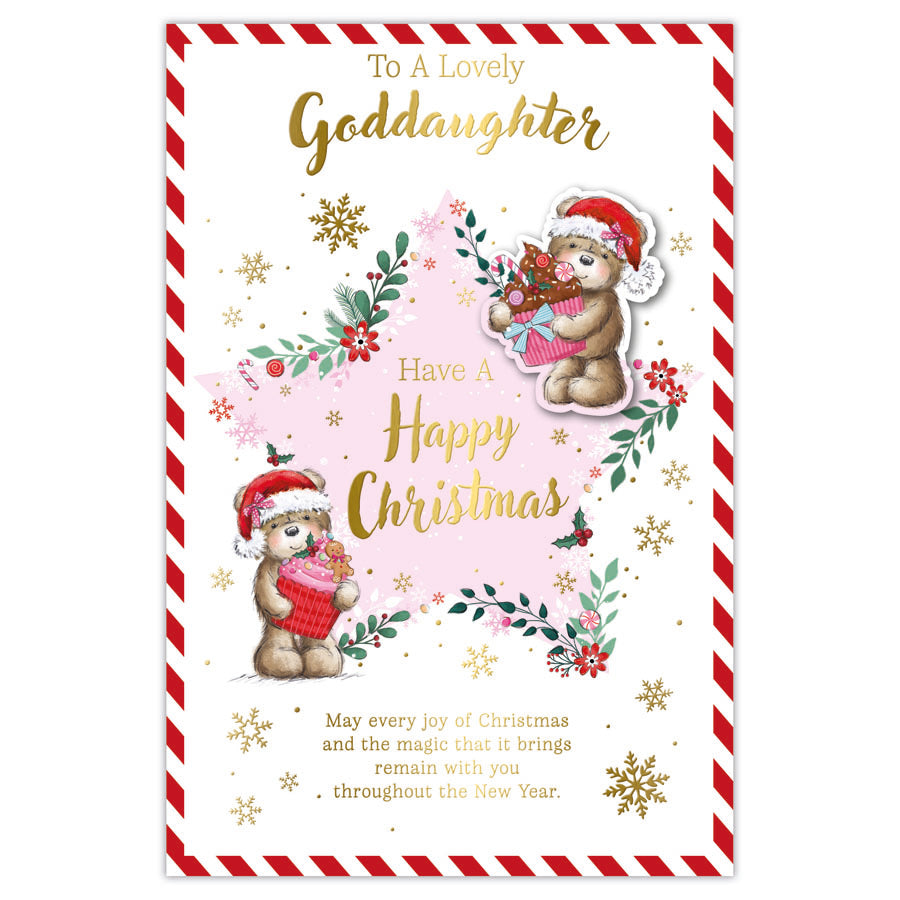 Prelude C75 Christmas Cards Goddaughter 6pk - Tiger Feet Ireland