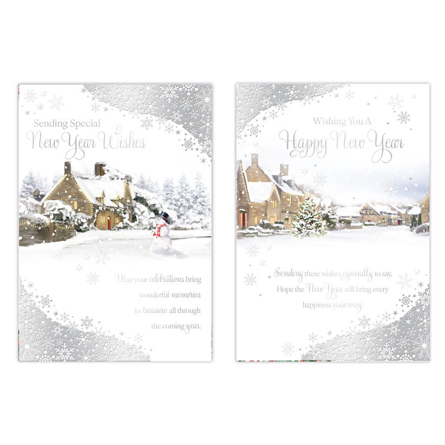 Poppyhill C50 Christmas Cards New Year 12pk - Tiger Feet Ireland