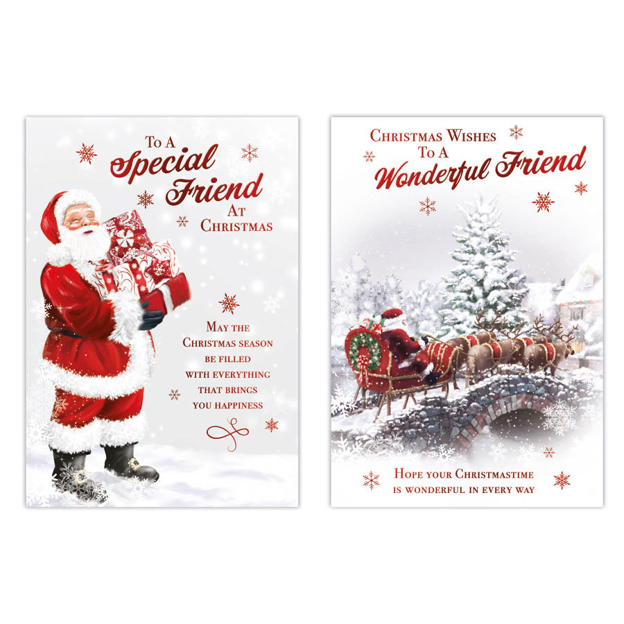 Poppyhill C50 Christmas Cards Friend 12pk - Tiger Feet Ireland