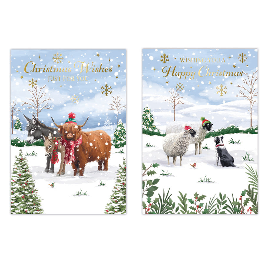 Poppyhill C50 Christmas Cards Open 12pk - Tiger Feet Ireland