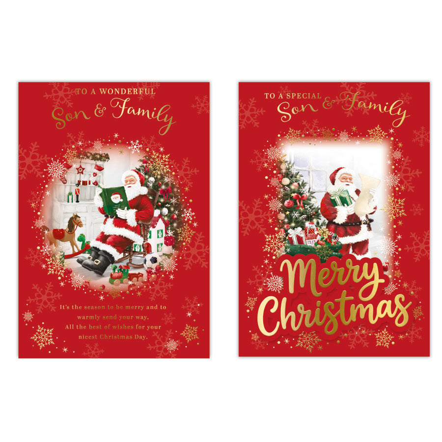Poppyhill C50 Christmas Cards Son & Family 12pk - Tiger Feet Ireland