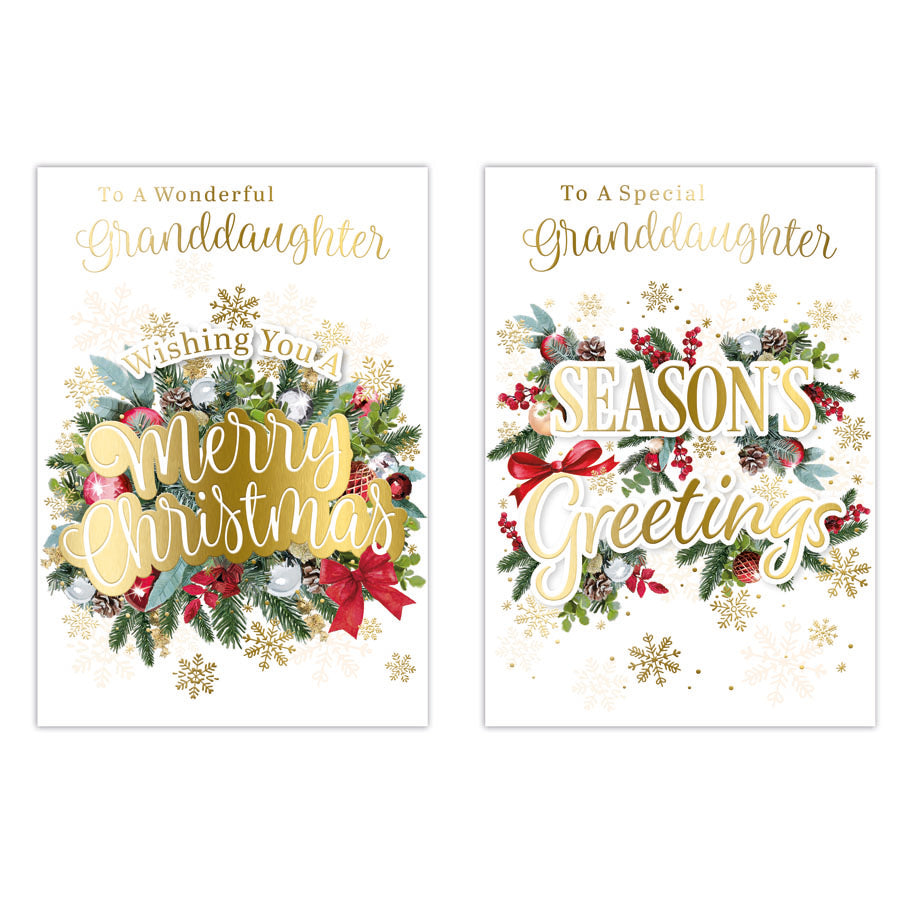 Poppyhill C50 Christmas Cards Granddaughter 12pk - Tiger Feet Ireland