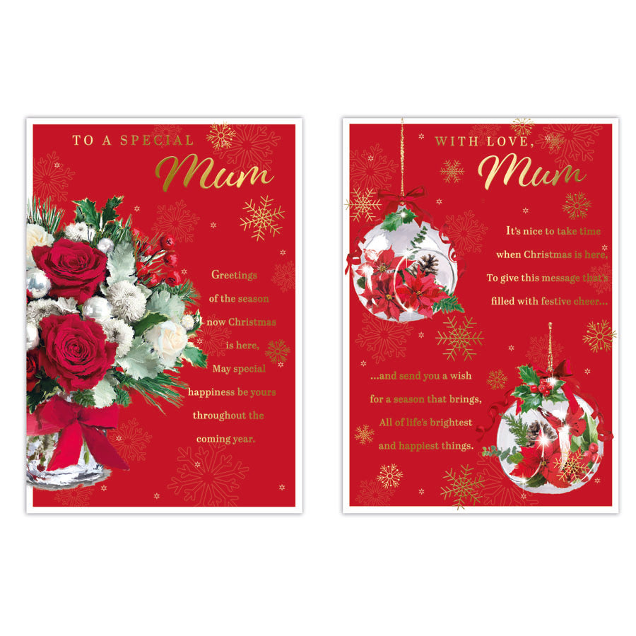 Poppyhill C50 Christmas Cards Mum 12pk - Tiger Feet Ireland