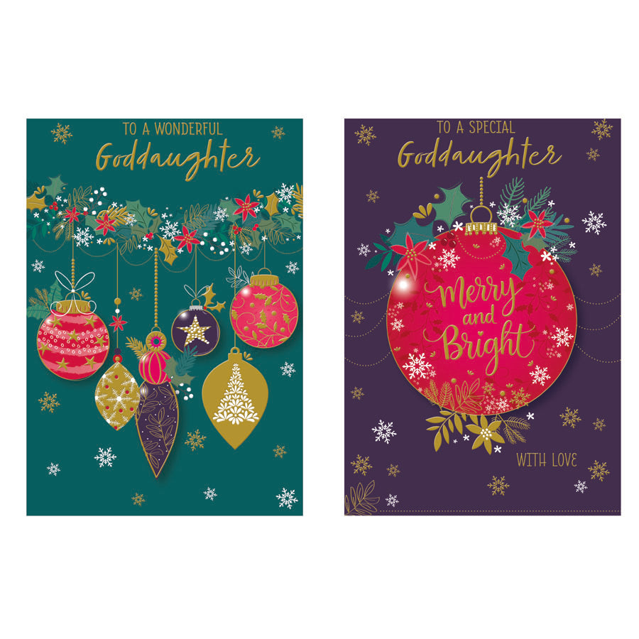 Poppyhill C50 Christmas Cards Goddaughter 12pk - Tiger Feet Ireland