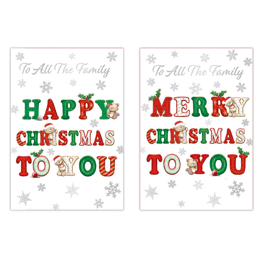 Poppyhill C50 Christmas Cards All The Family 12pk - Tiger Feet Ireland