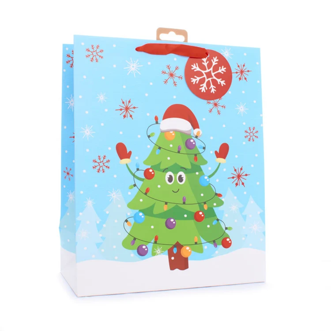 Gift Bag Christmas Tree Large Portrait 12pk