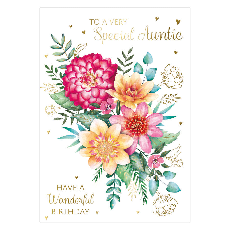 Prelude C50 Cards Birthday Auntie 6pk - Tiger Feet Ireland