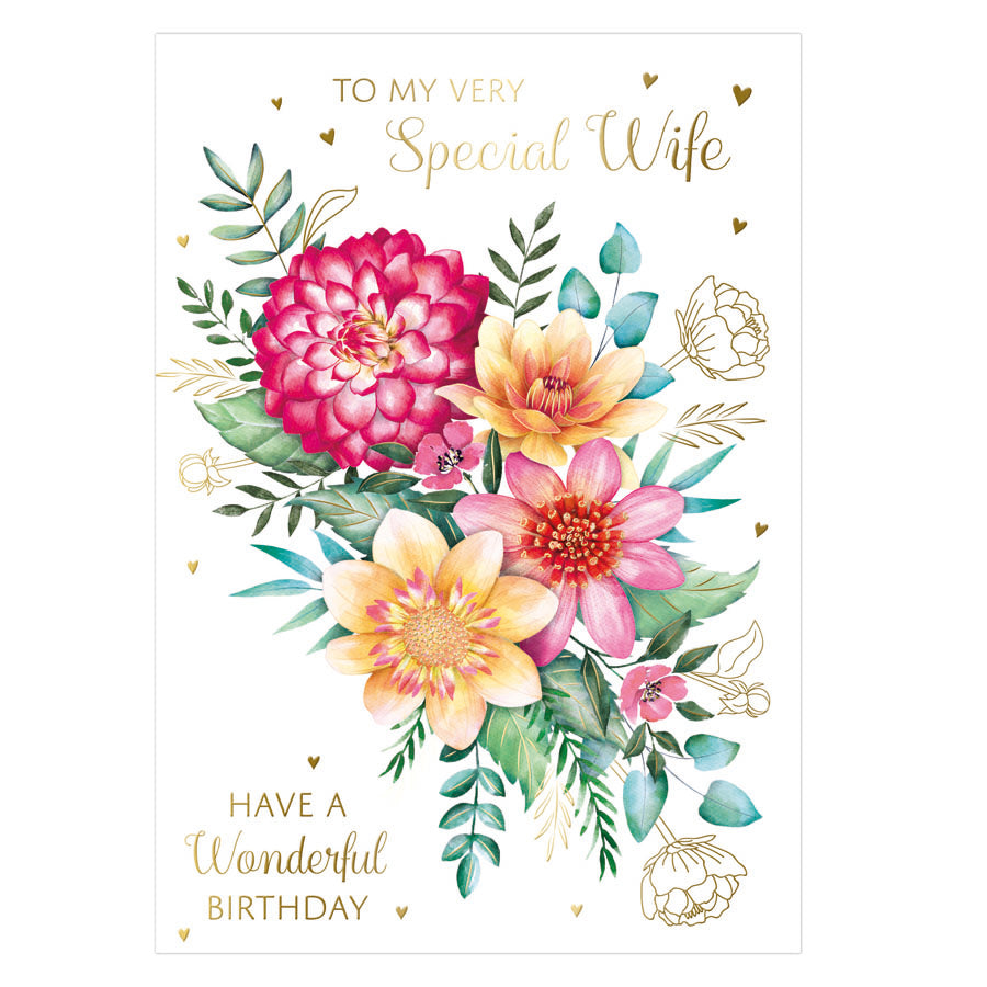 Prelude C50 Cards Birthday Wife 6pk - Tiger Feet Ireland