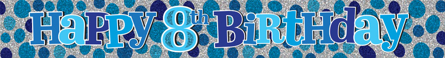 6pk Banners Birthday Age 8 - Tiger Feet Ireland