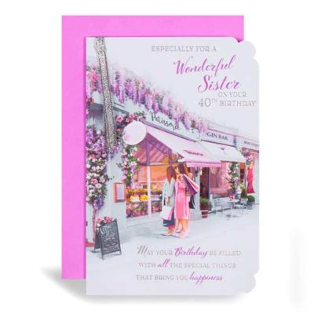 6pk Cards C75 Birthday Age 40 Sister - Tiger Feet Ireland