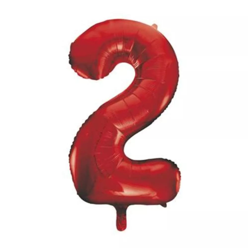 Foil Balloons 34" Big Numbers Red - Tiger Feet Ireland