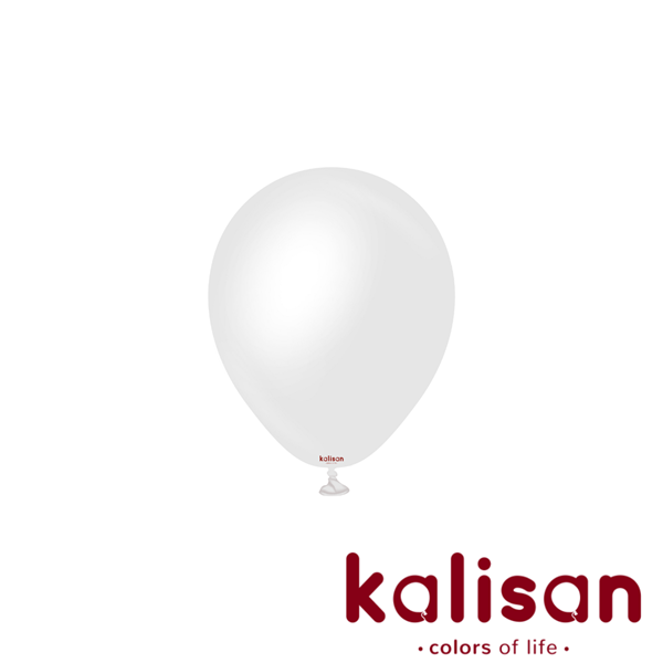 50ct Latex Balloon 5" Satin Snow White Kalisan - Tiger Feet Ireland