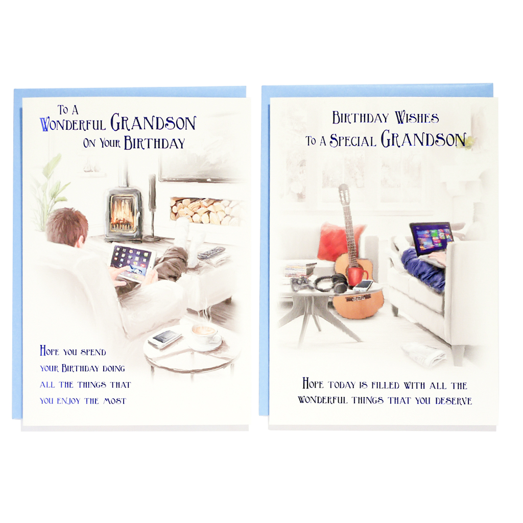 12pk Cards C50 Birthday Grandson - Tiger Feet Ireland