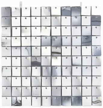 Metallic Sequin Silver Square Wall Panel 30x30cm - Tiger Feet Ireland
