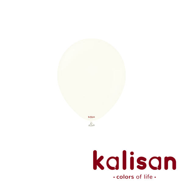 100ct Latex Balloon 5" Retro White Kalisan - Tiger Feet Ireland