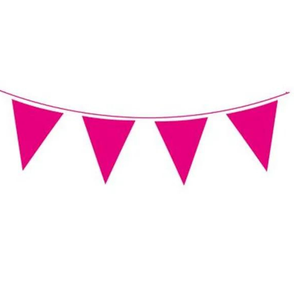 10m Waterproof Bunting 20 Flags Hot Pink - Tiger Feet Ireland