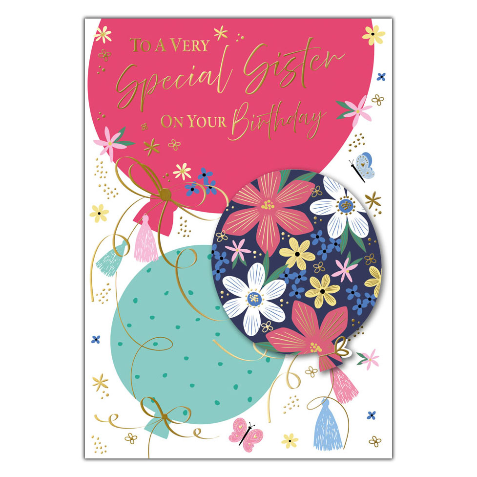 6pk Cards C50 Birthday Sister - Tiger Feet Ireland