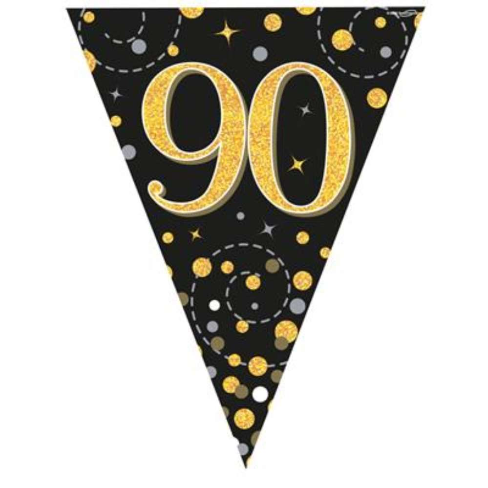 Party Bunting Sparkling 90 Black & Gold - Tiger Feet Ireland