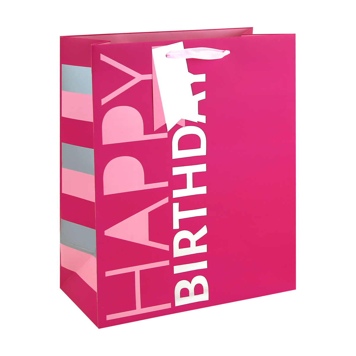 6pk Gift Bag Pink Bday Large - Tiger Feet Ireland