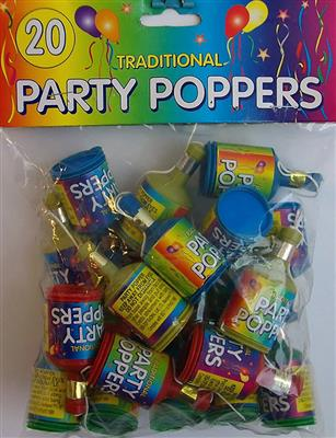 20pk Party Poppers - Tiger Feet Ireland