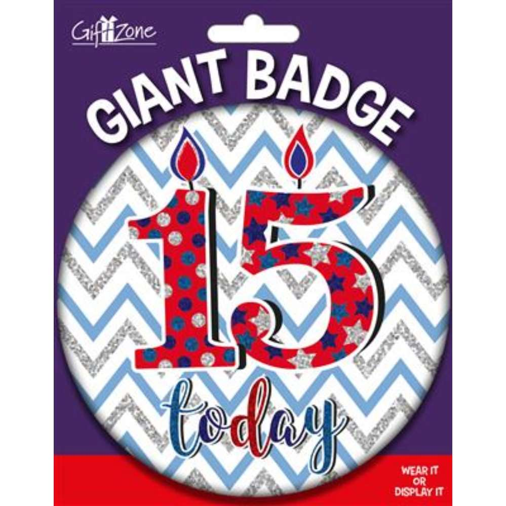 6pk Big Badges Birthday Age 15 - Tiger Feet Ireland