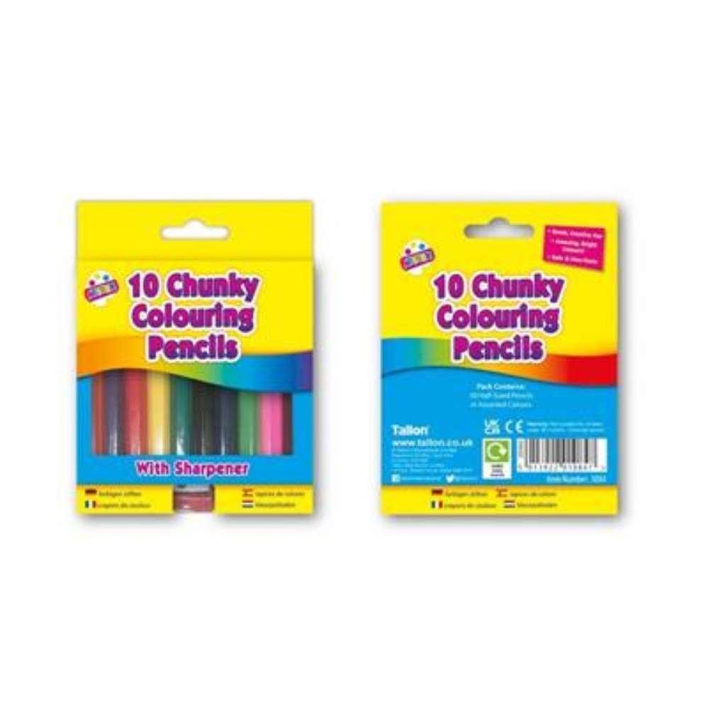 10pcs Chunky Half Size Pencil & Sharpener - Tiger Feet Ireland