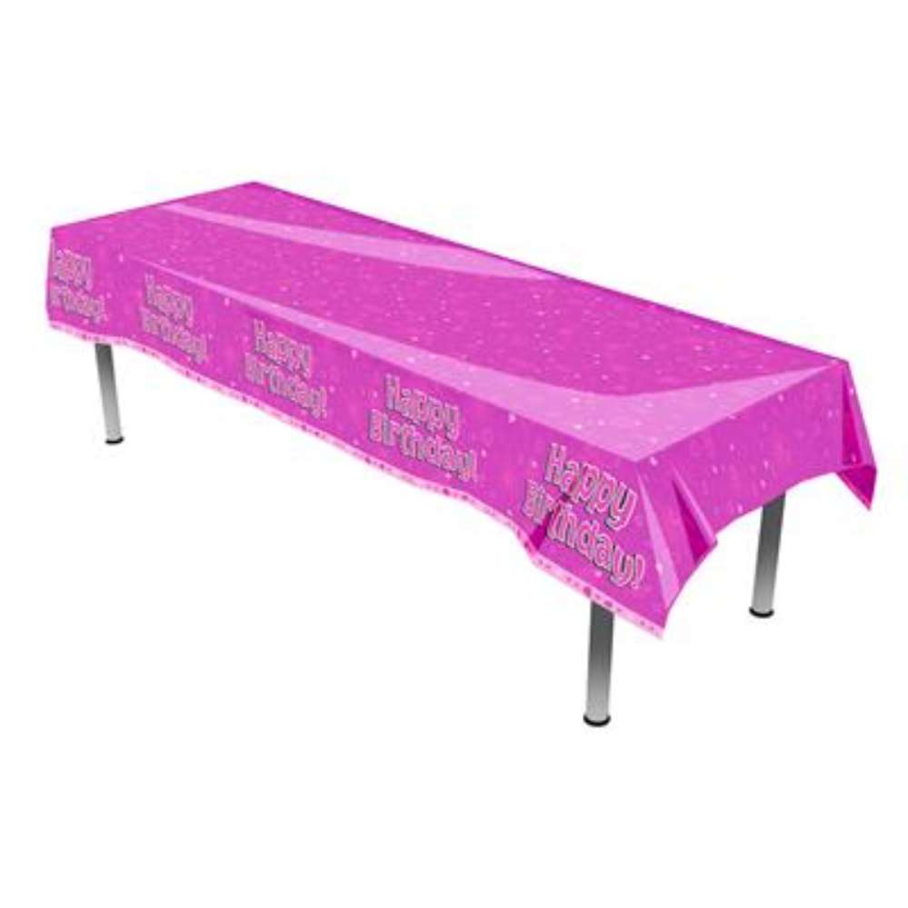 Plastic Tablecover Pink Happy Birthday - Tiger Feet Ireland