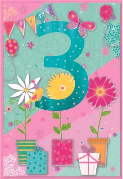 6pk Cards C50 3rd Birthday - Tiger Feet Ireland