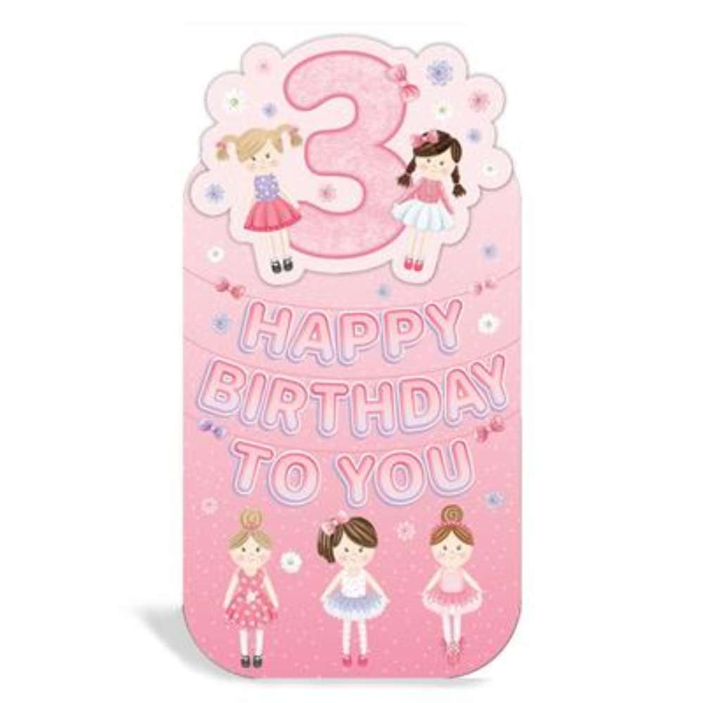 6pk Cards C55 Birthday Age 3 - Tiger Feet Ireland