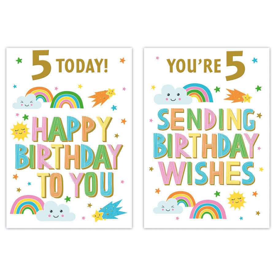 12pk Cards C50 Birthday Age 5 - Tiger Feet Ireland