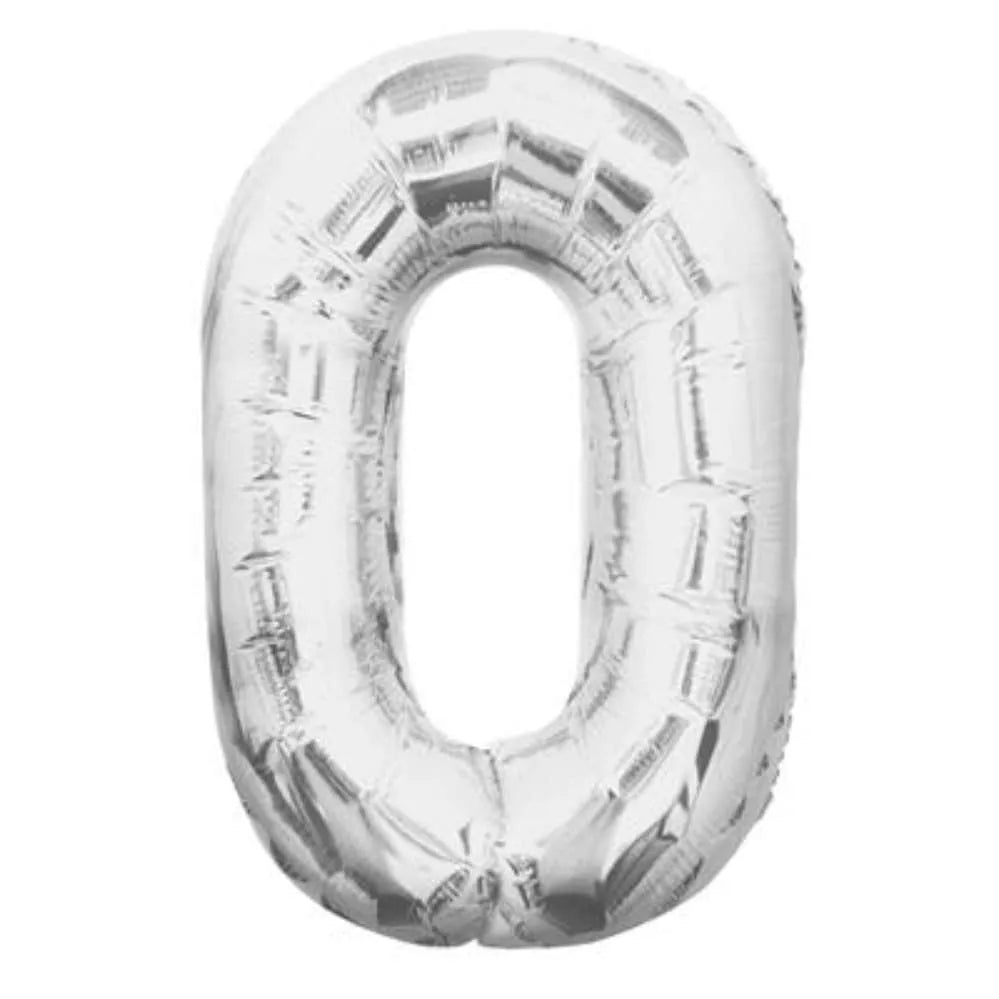 Foil Balloon 34" Big Number Silver - Tiger Feet Ireland