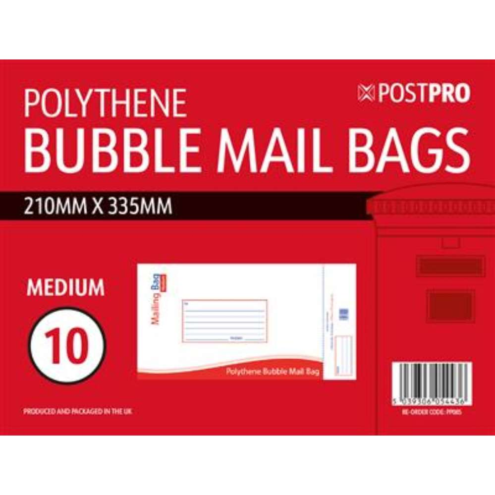 10pk Bubble Mailing Bag Medium 210x335mm - Tiger Feet Ireland