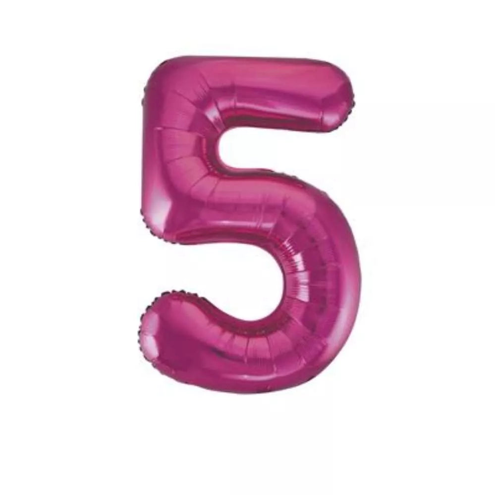 Foil Balloon 34" Big Numbers Pink - Tiger Feet Ireland