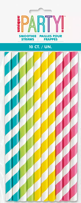 10ct Paper Party Straw Assorted Colour - Tiger Feet Ireland
