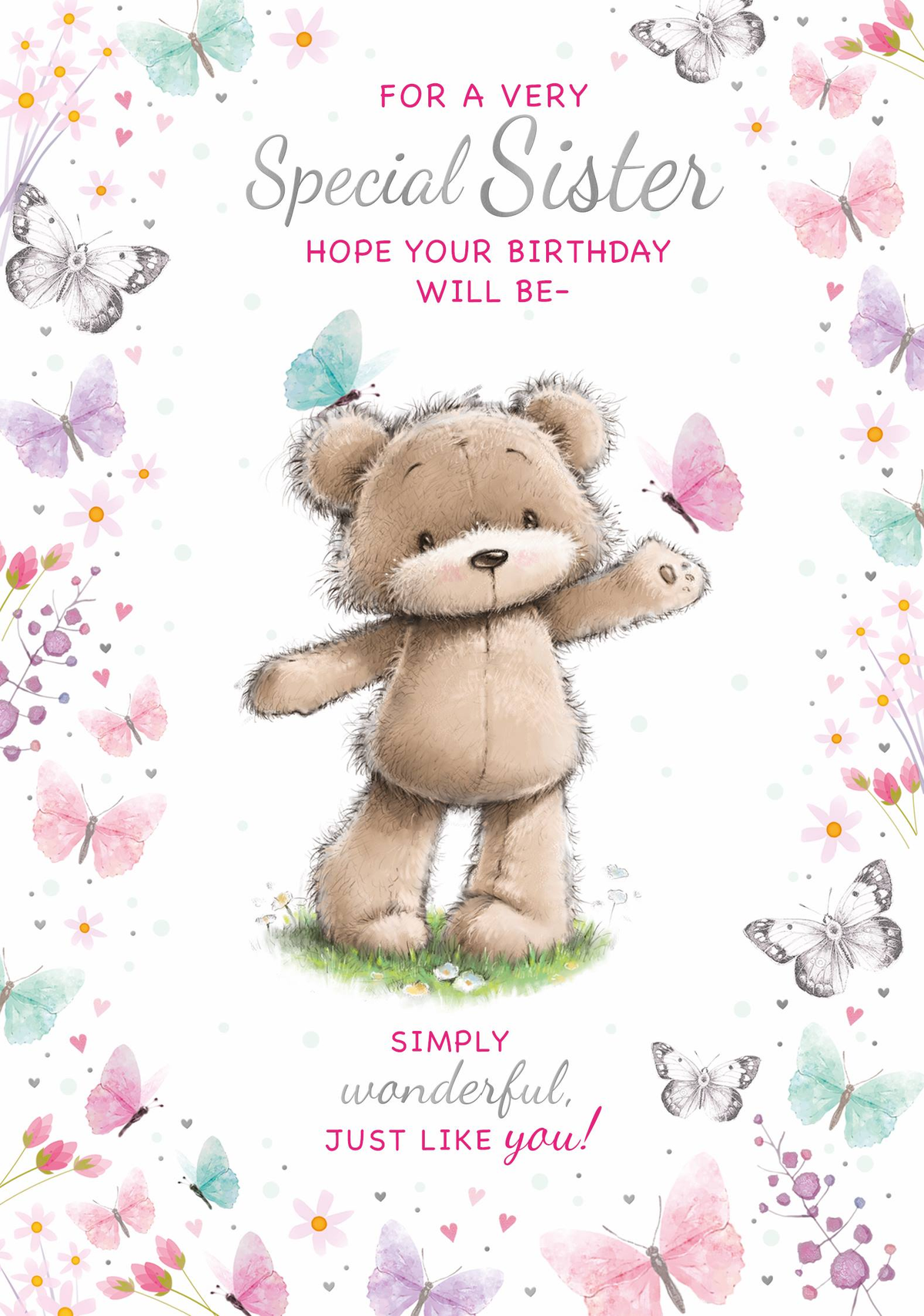 6pk Cards C50 Birthday Sister - Tiger Feet Ireland