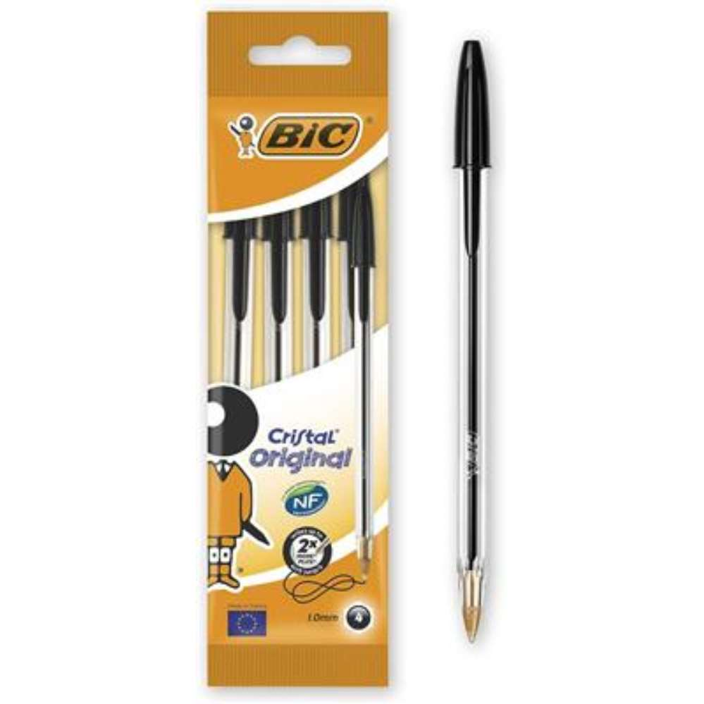 4pk BIC Cristal Pen Black - Tiger Feet Ireland