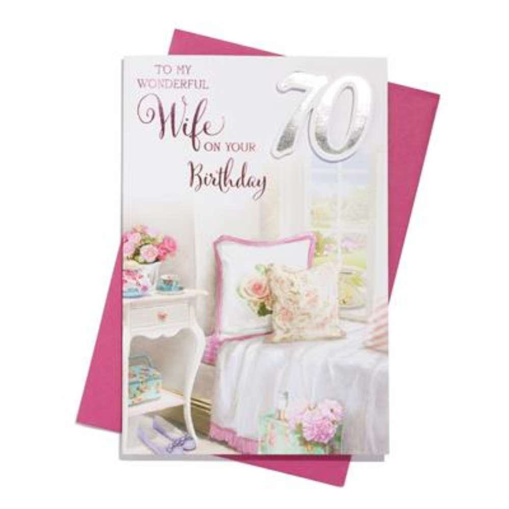6pk Cards C75 Birthday Age 70 Wife - Tiger Feet Ireland