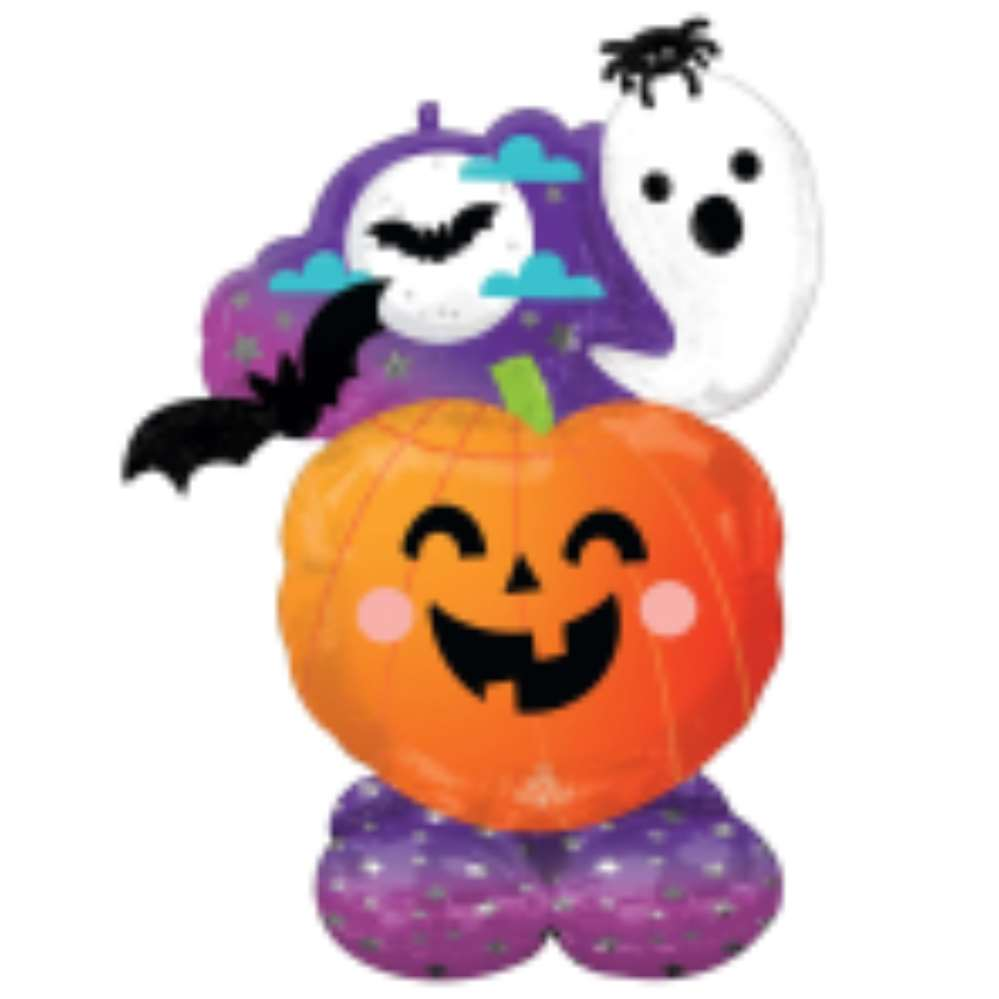Foil Balloon 41" Supershape Spooky Ghost & Pumpkin - Tiger Feet Ireland